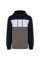 Heren Hoodie driekleurig kariban K4016 NAVY-WHITE-BASALTGREY